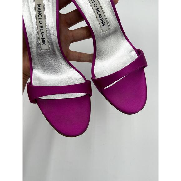 Manolo Blahnik Pink Heels with Silver Accents - Picture 7 of 16